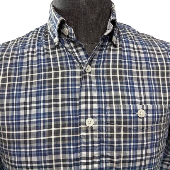 Todd Snyder Plaid Button Down Shirt Men Size XS Blue Gray Long Sleeve Cotton - Picture 2 of 10